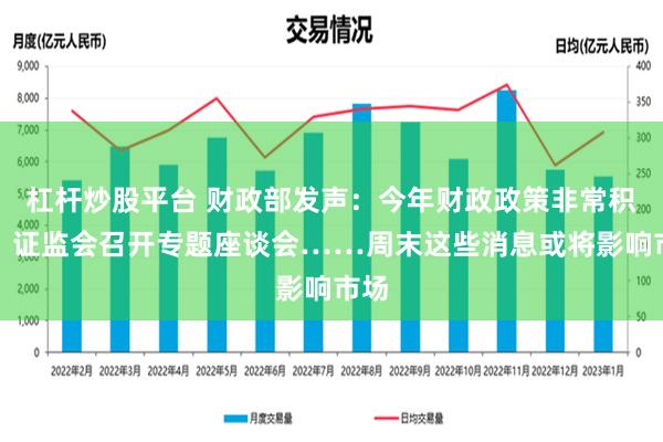 杠杆炒股平台 财政部发声：今年财政政策非常积极；证监会召开专题座谈会……周末这些消息或将影响市场